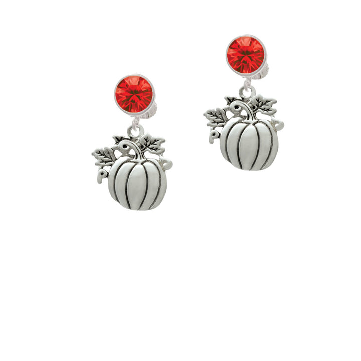 Large Antiqued Pumpkin Crystal Clip On Earrings Image 4