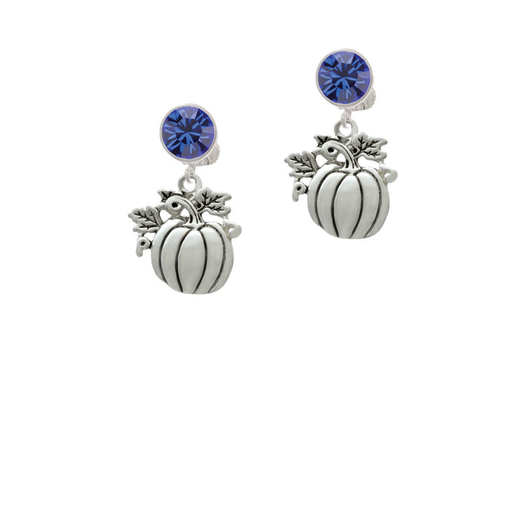 Large Antiqued Pumpkin Crystal Clip On Earrings Image 7