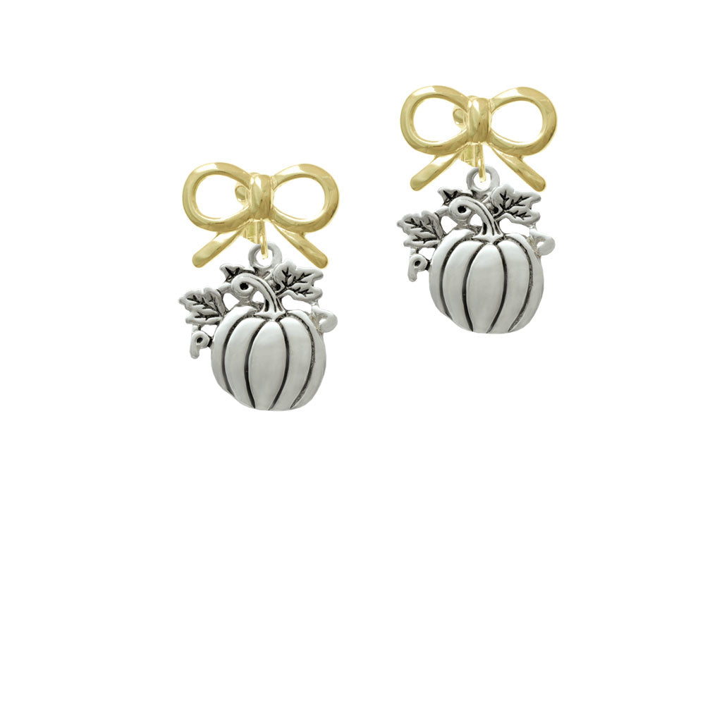 Large Antiqued Pumpkin Crystal Clip On Earrings Image 10