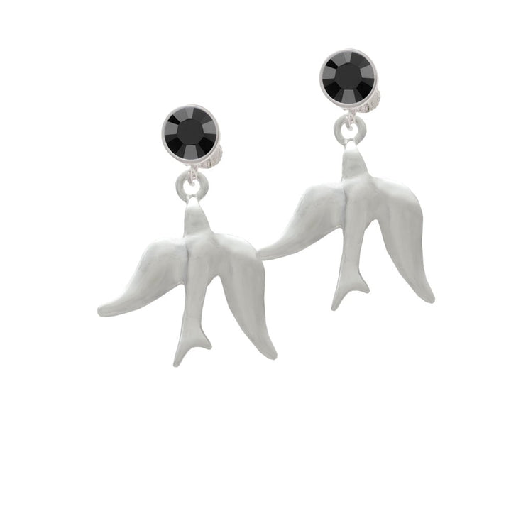 3-D Dove Crystal Clip On Earrings Image 3