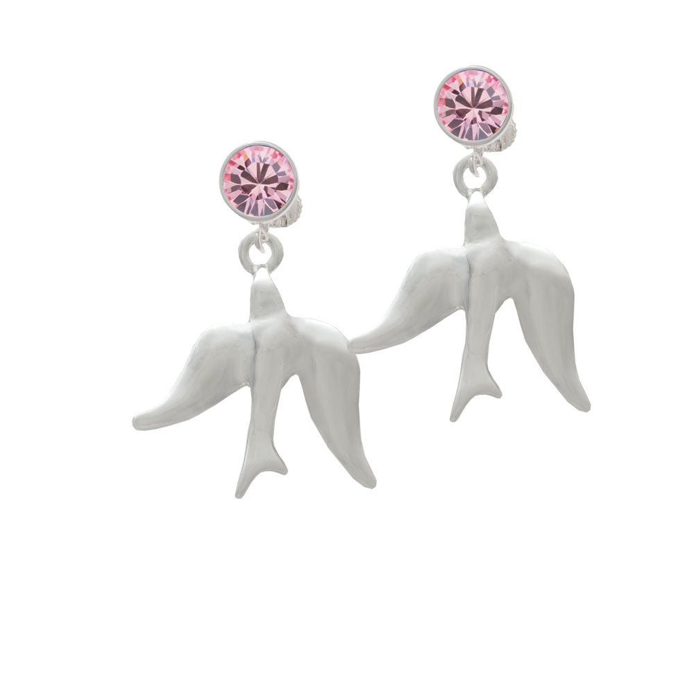 3-D Dove Crystal Clip On Earrings Image 4