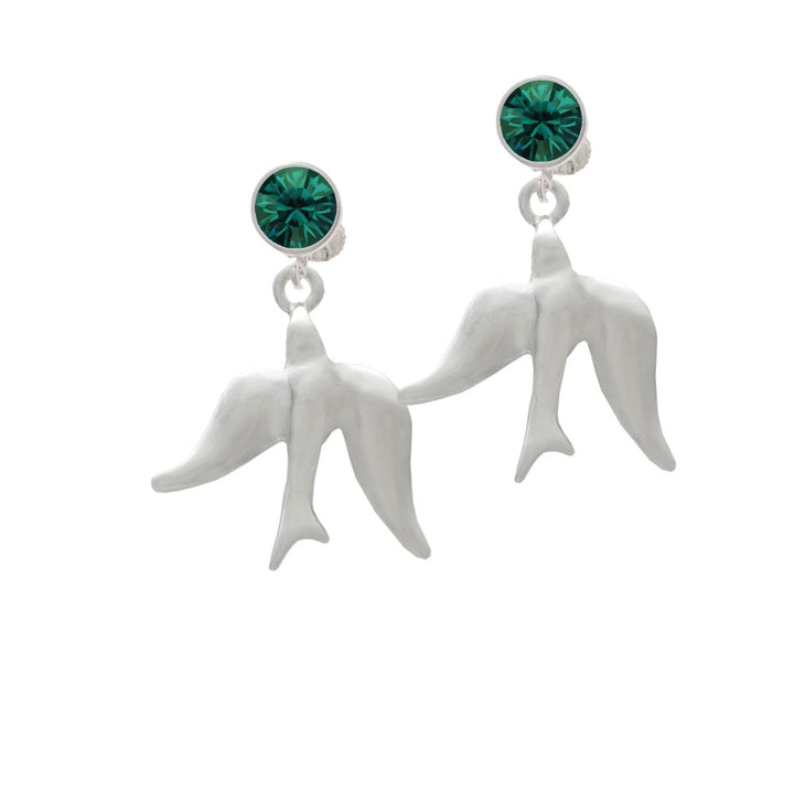 3-D Dove Crystal Clip On Earrings Image 6