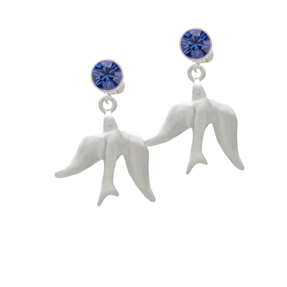 3-D Dove Crystal Clip On Earrings Image 7