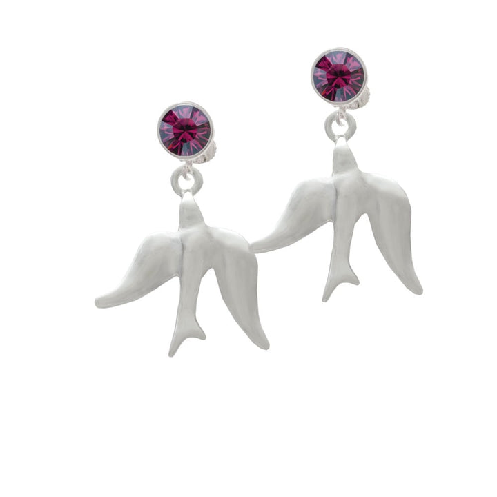 3-D Dove Crystal Clip On Earrings Image 8