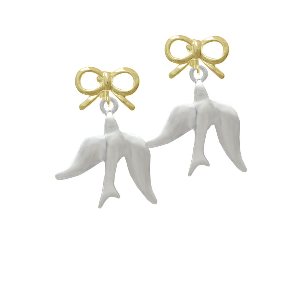 3-D Dove Crystal Clip On Earrings Image 10