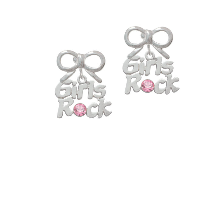 Girls Rock with Light Pink Crystal Crystal Clip On Earrings Image 9