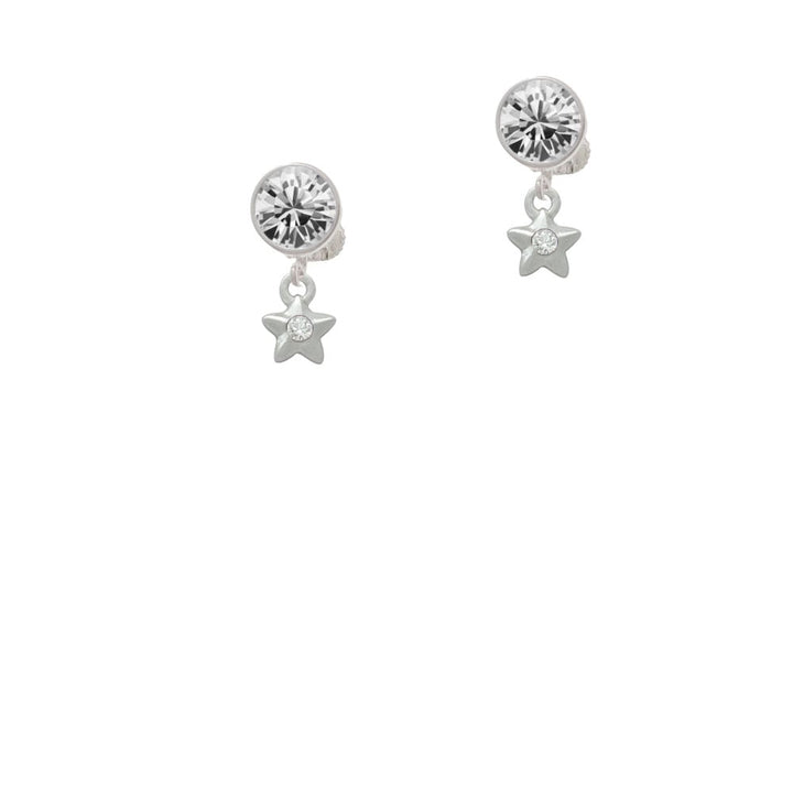 Mini Star with Clear Crystal Crystal Clip On Earrings Image 1