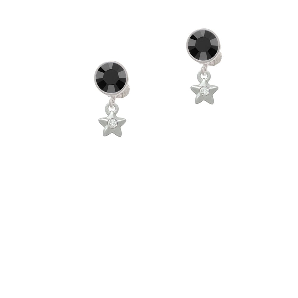 Mini Star with Clear Crystal Crystal Clip On Earrings Image 3