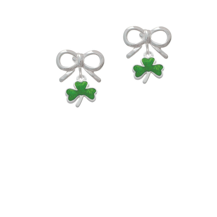 Translucent Green Shamrock Crystal Clip On Earrings Image 9