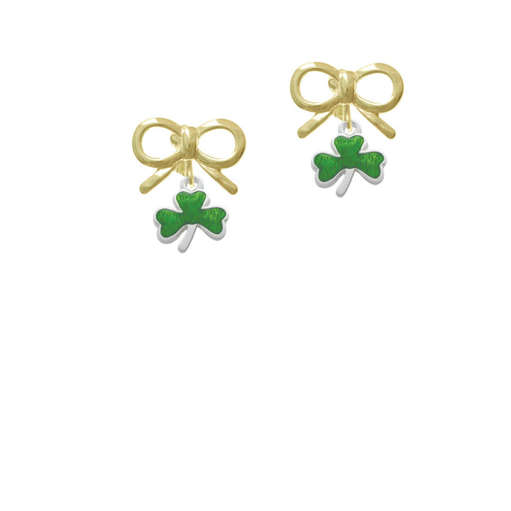 Translucent Green Shamrock Crystal Clip On Earrings Image 10