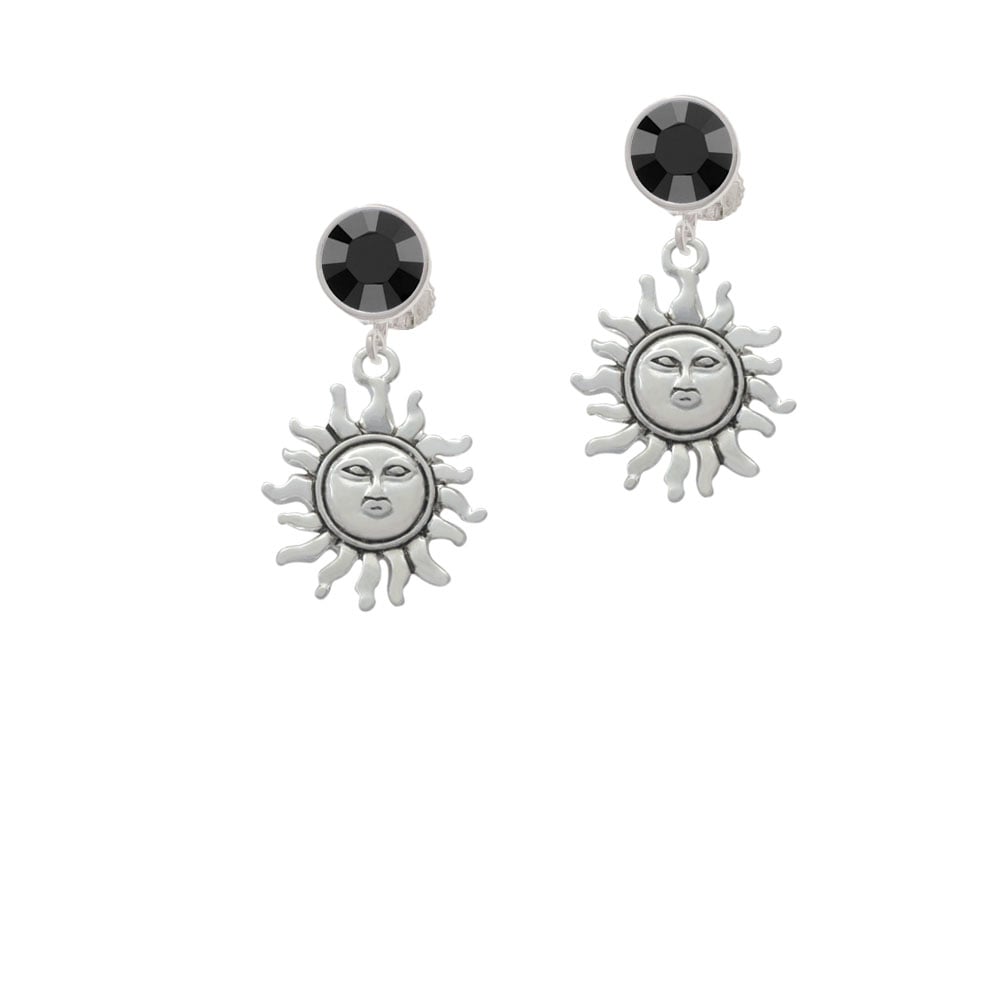 Sun Crystal Clip On Earrings Image 1