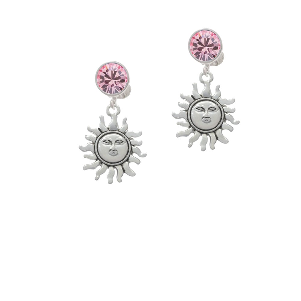 Sun Crystal Clip On Earrings Image 1