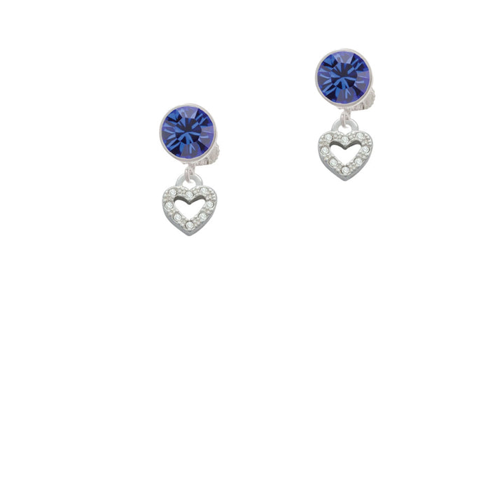 Mini Clear Crystal Heart Crystal Clip On Earrings Image 7