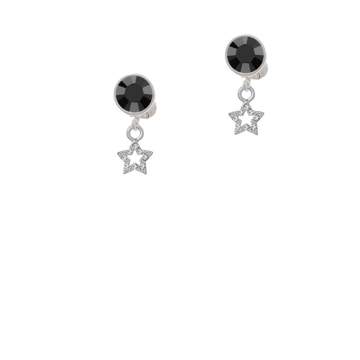 Mini Clear Crystal Star Crystal Clip On Earrings Image 3