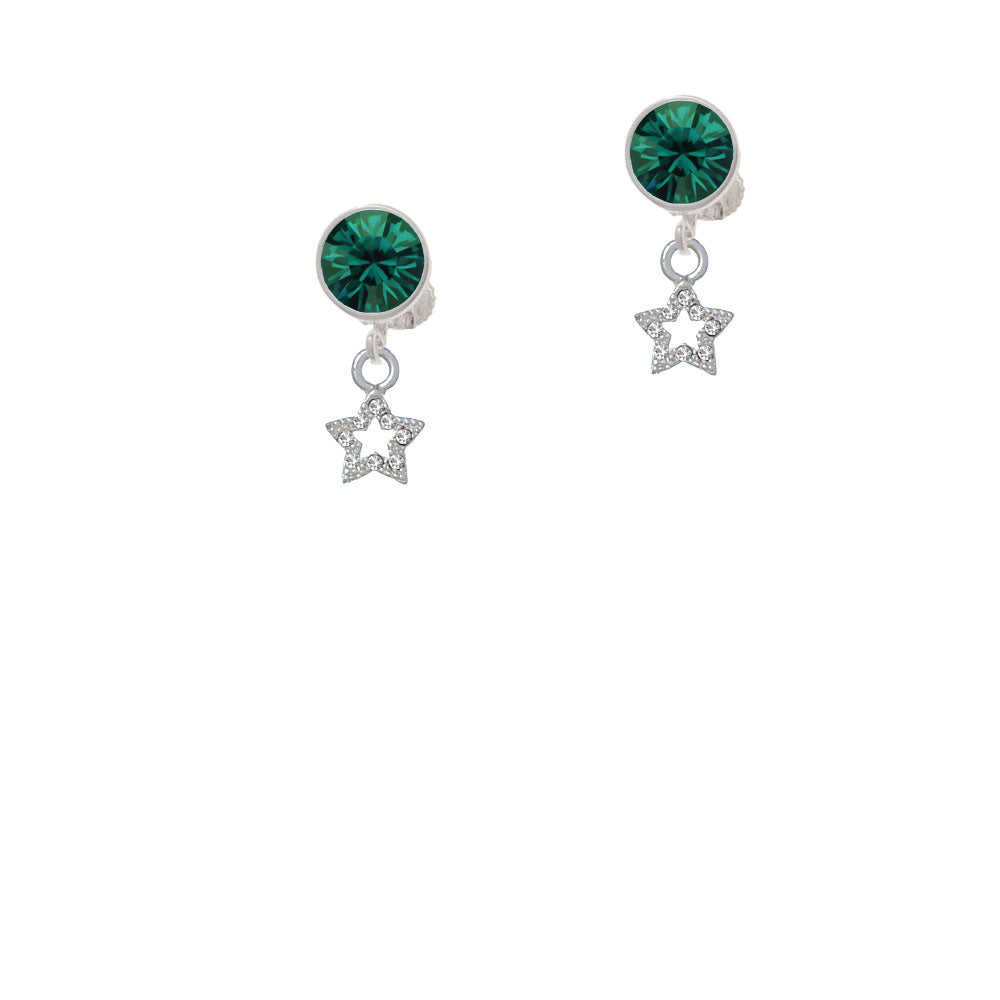 Mini Clear Crystal Star Crystal Clip On Earrings Image 6