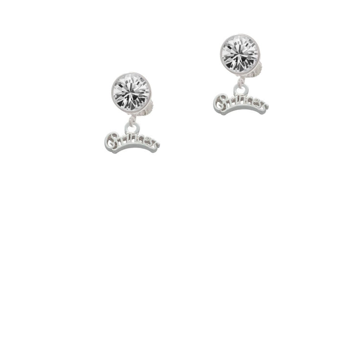 Script Princess Crystal Clip On Earrings Image 2