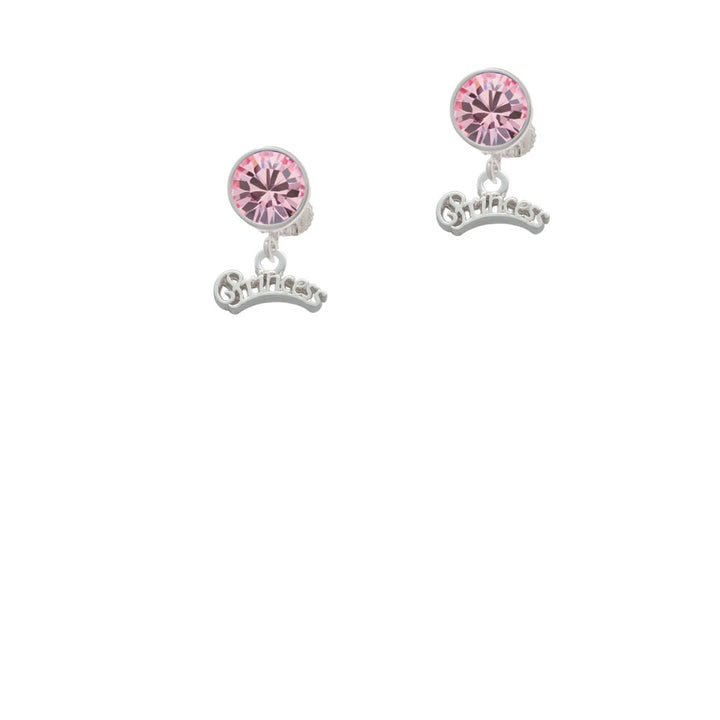 Script Princess Crystal Clip On Earrings Image 4