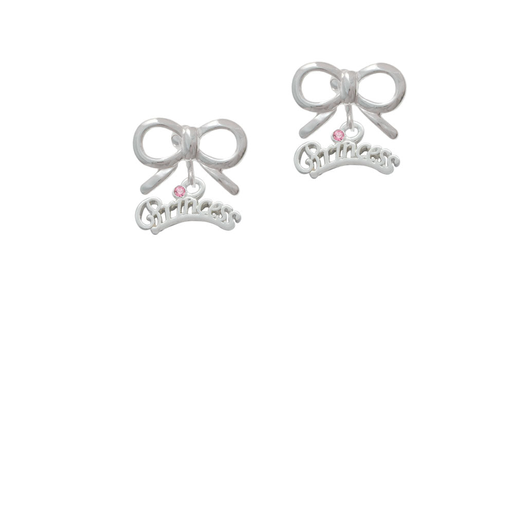 Princess with Pink Crystal Crystal Clip On Earrings Image 9