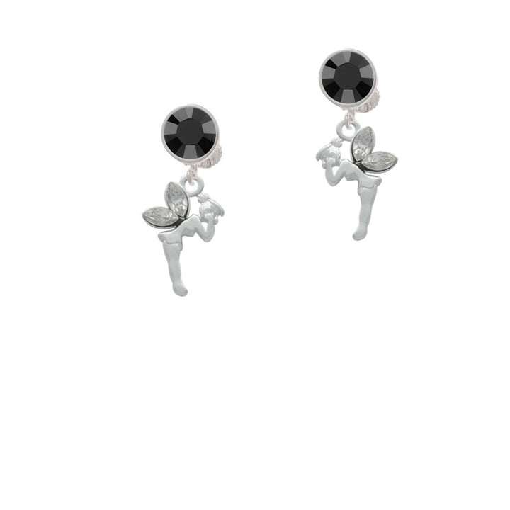 Small Fairy with Clear Wings Crystal Clip On Earrings Image 3