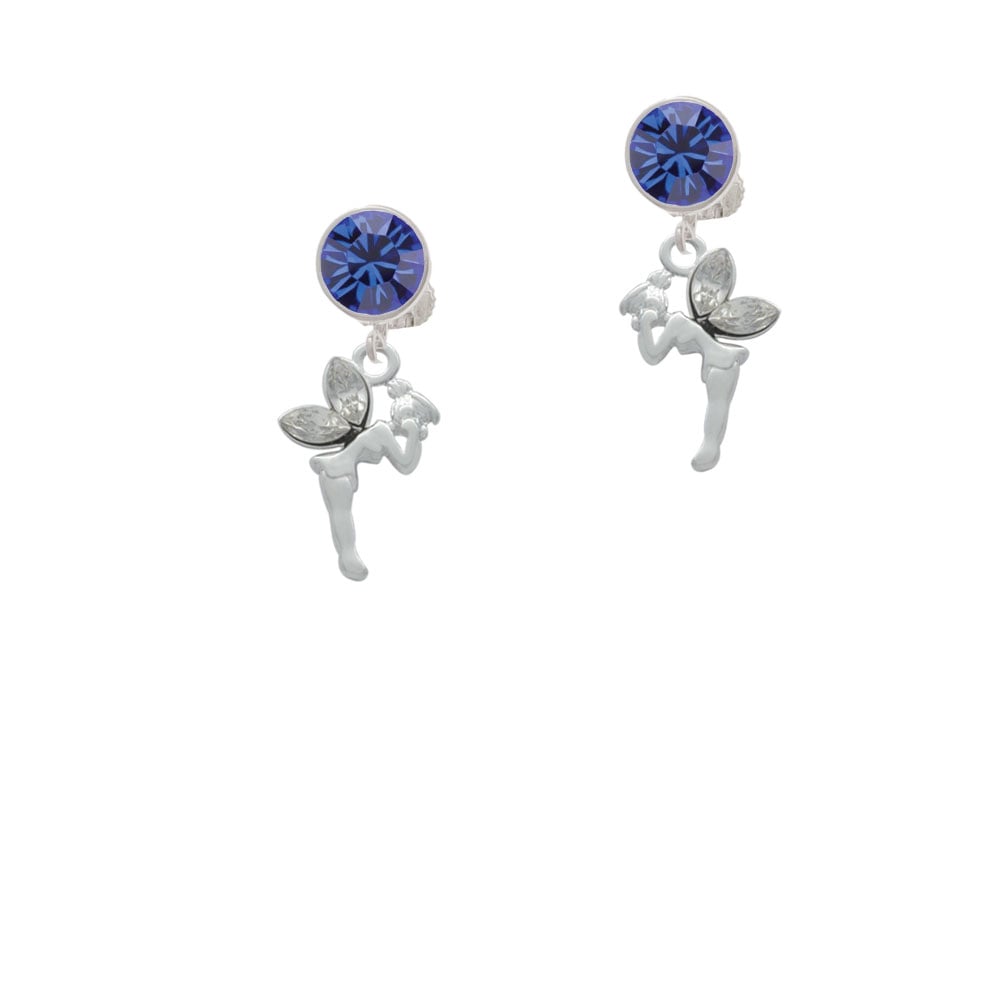 Small Fairy with Clear Wings Crystal Clip On Earrings Image 7