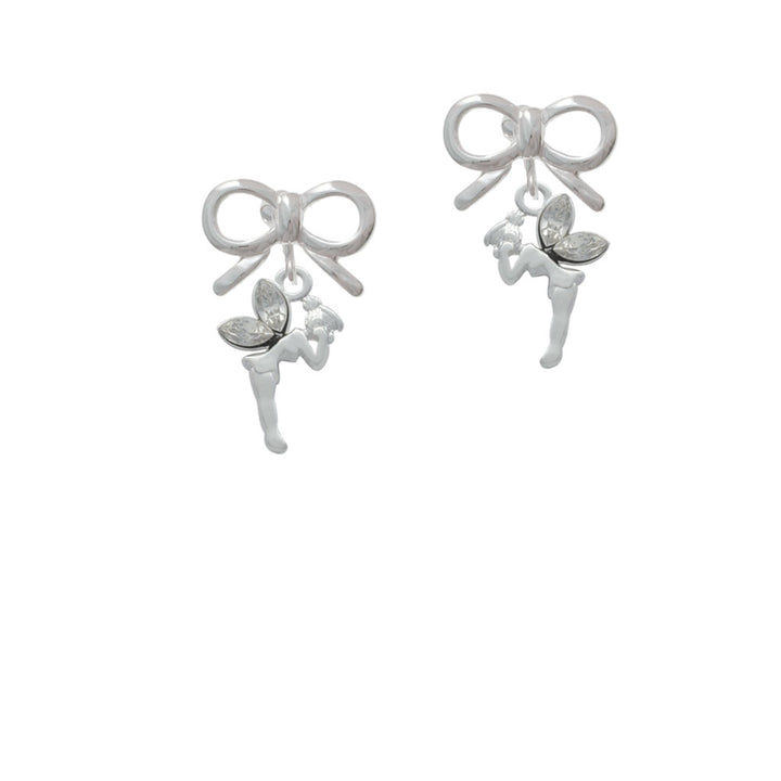 Small Fairy with Clear Wings Crystal Clip On Earrings Image 9