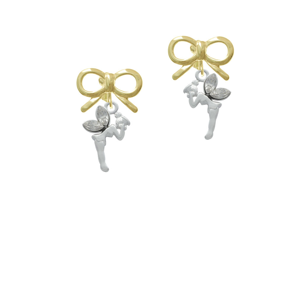 Small Fairy with Clear Wings Crystal Clip On Earrings Image 10