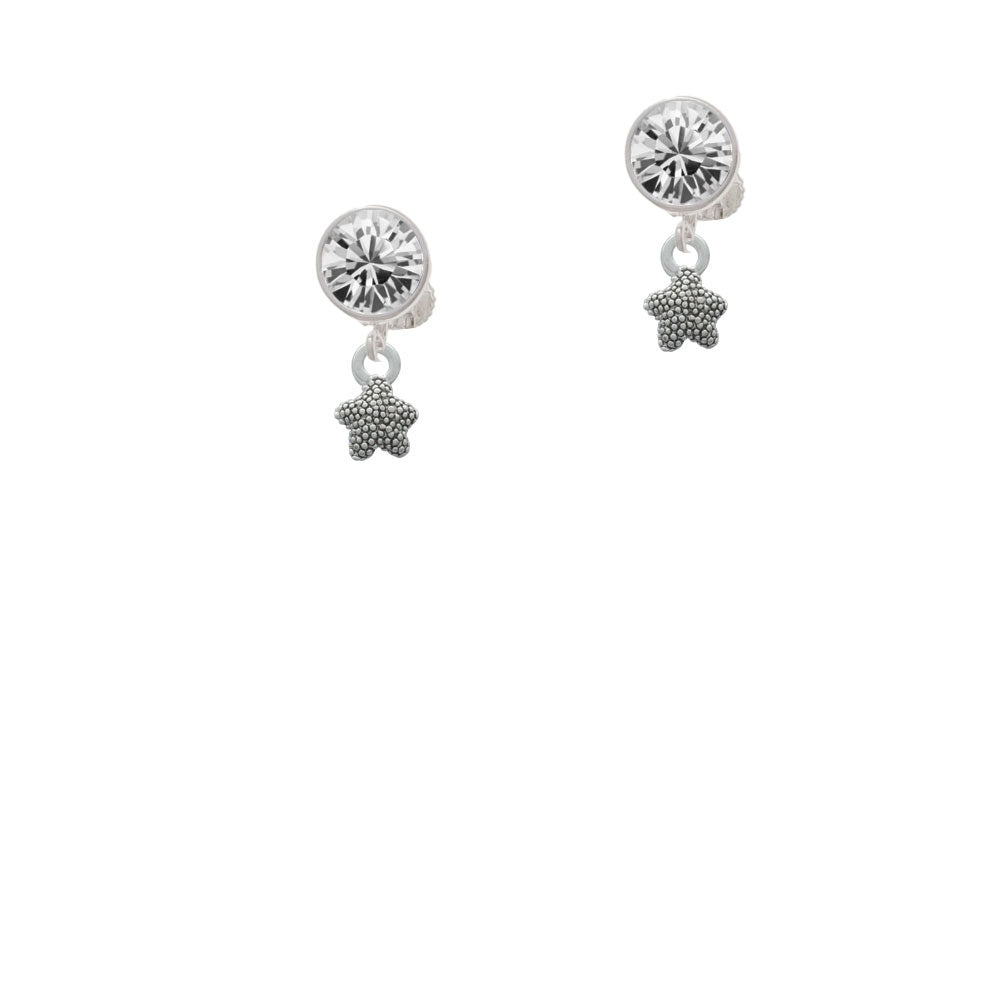 Mini Starfish Two Sided Crystal Clip On Earrings Image 2