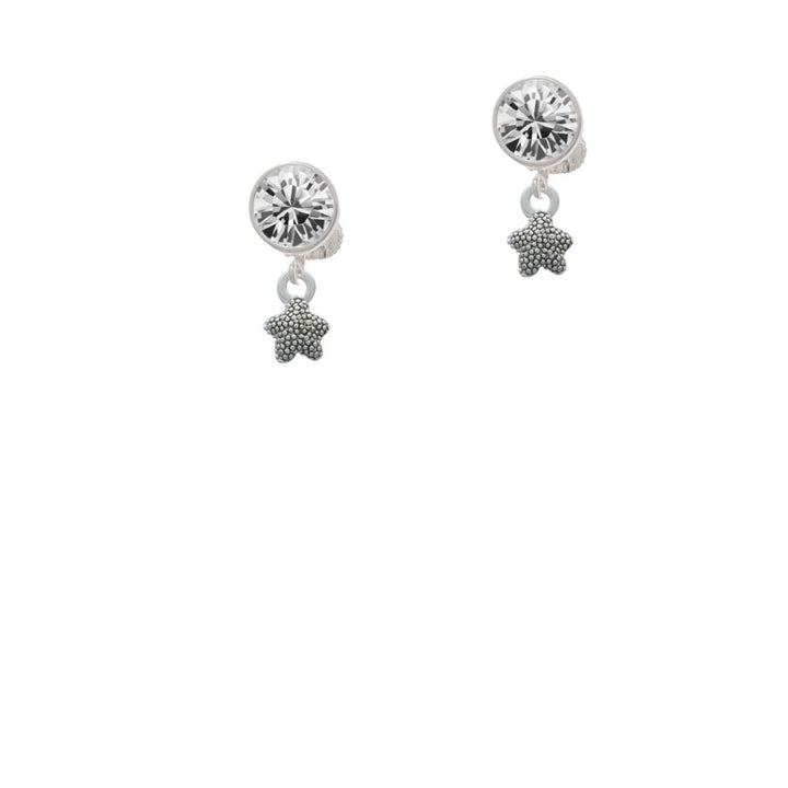 Mini Starfish Two Sided Crystal Clip On Earrings Image 1