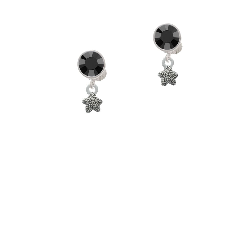 Mini Starfish Two Sided Crystal Clip On Earrings Image 3