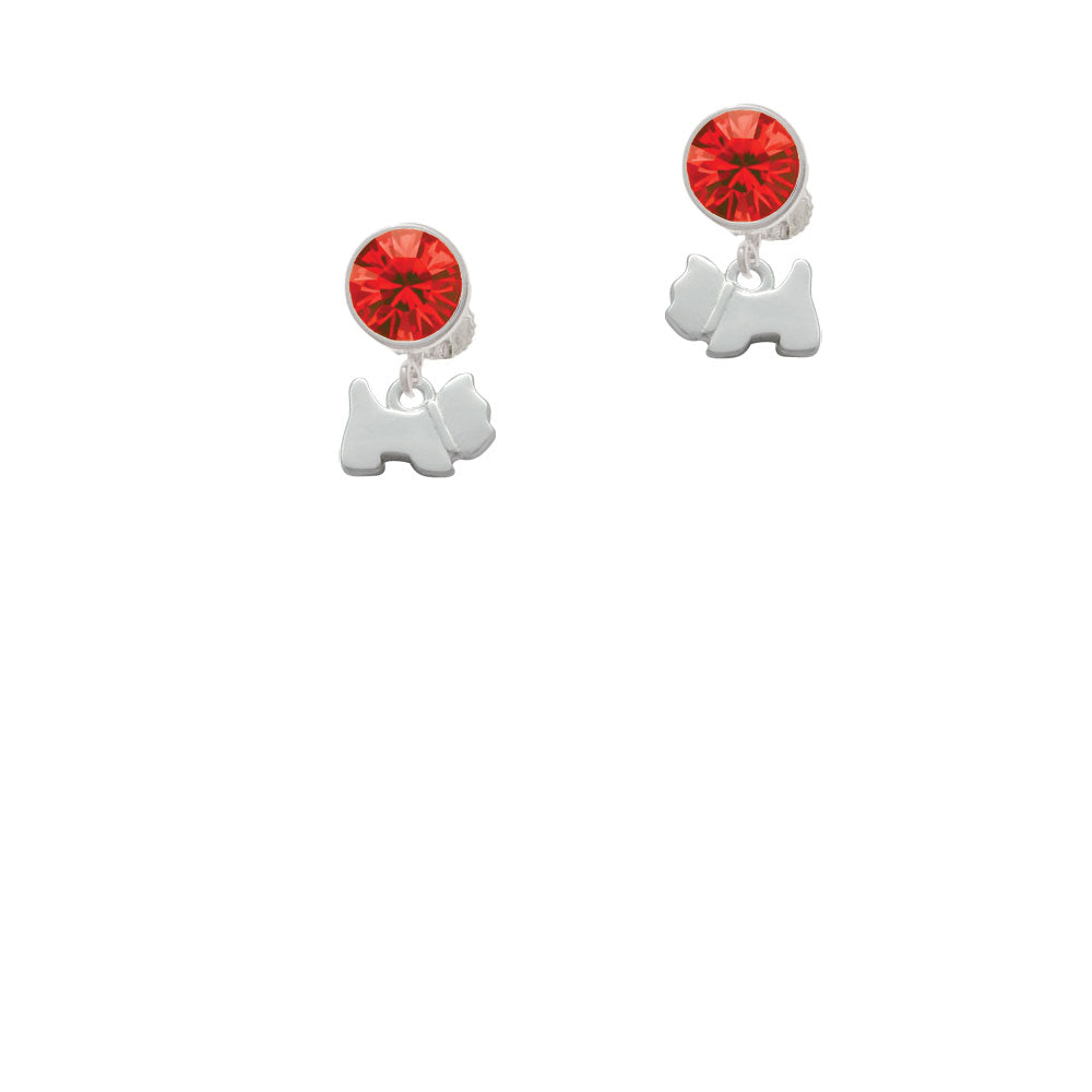 Mini Scottie Dog Crystal Clip On Earrings Image 4