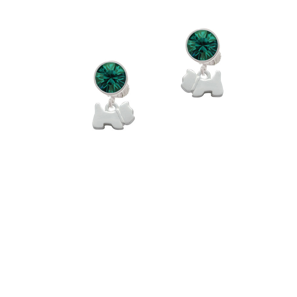 Mini Scottie Dog Crystal Clip On Earrings Image 6