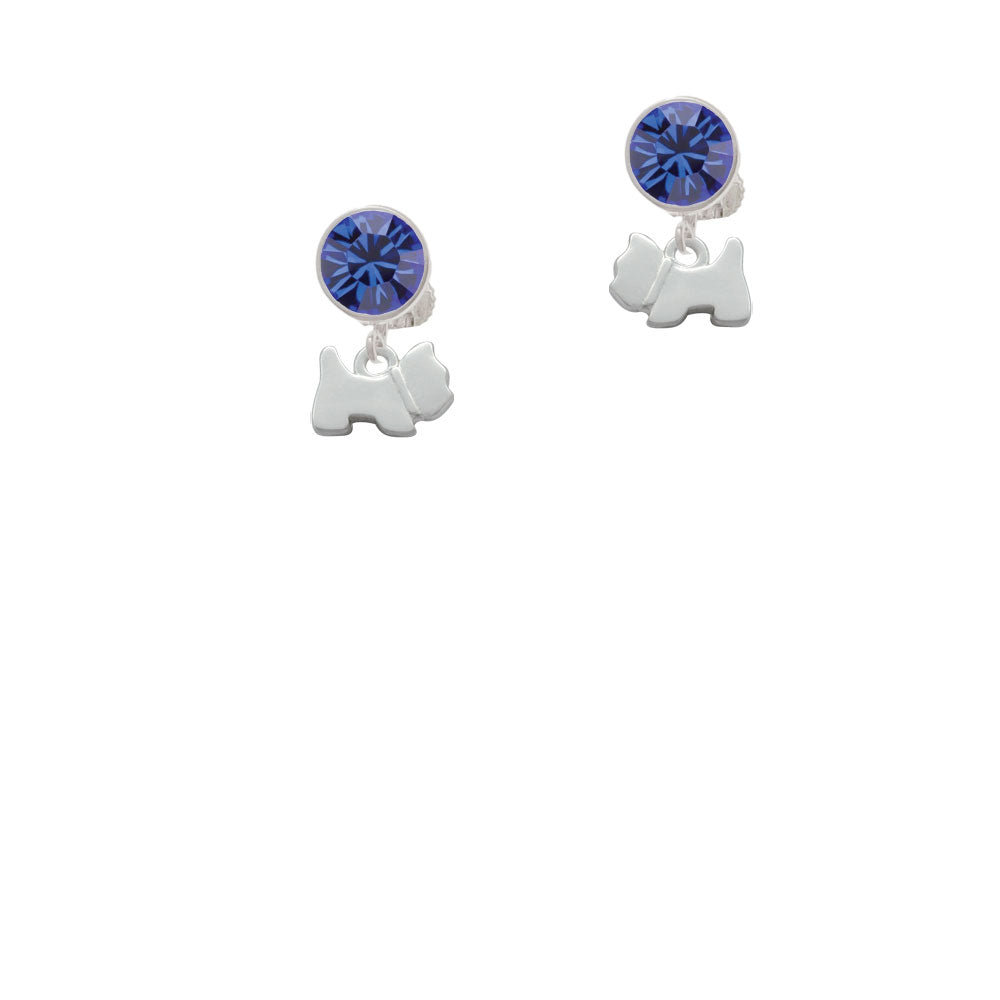 Mini Scottie Dog Crystal Clip On Earrings Image 7