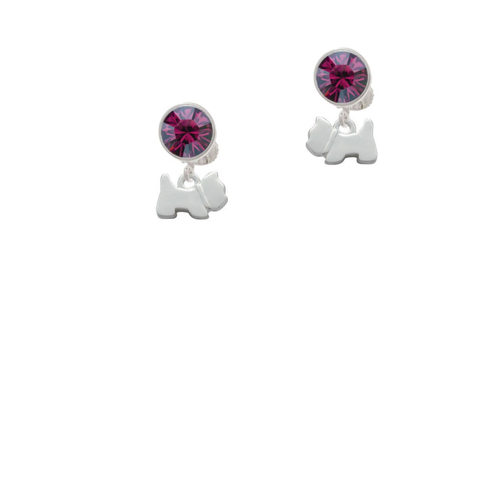 Mini Scottie Dog Crystal Clip On Earrings Image 8