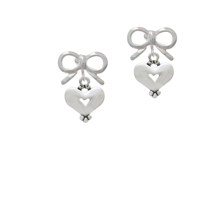 Large Heart with Cutout Crystal Clip On Earrings Image 9