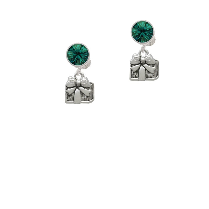 Small Antiqued Present Crystal Clip On Earrings Image 6