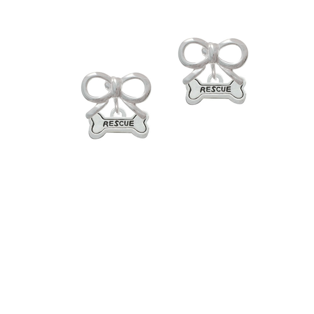 Mini Rescue Dog Bone Crystal Clip On Earrings Image 9