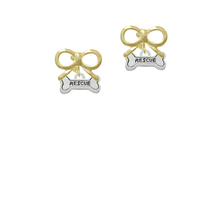 Mini Rescue Dog Bone Crystal Clip On Earrings Image 10