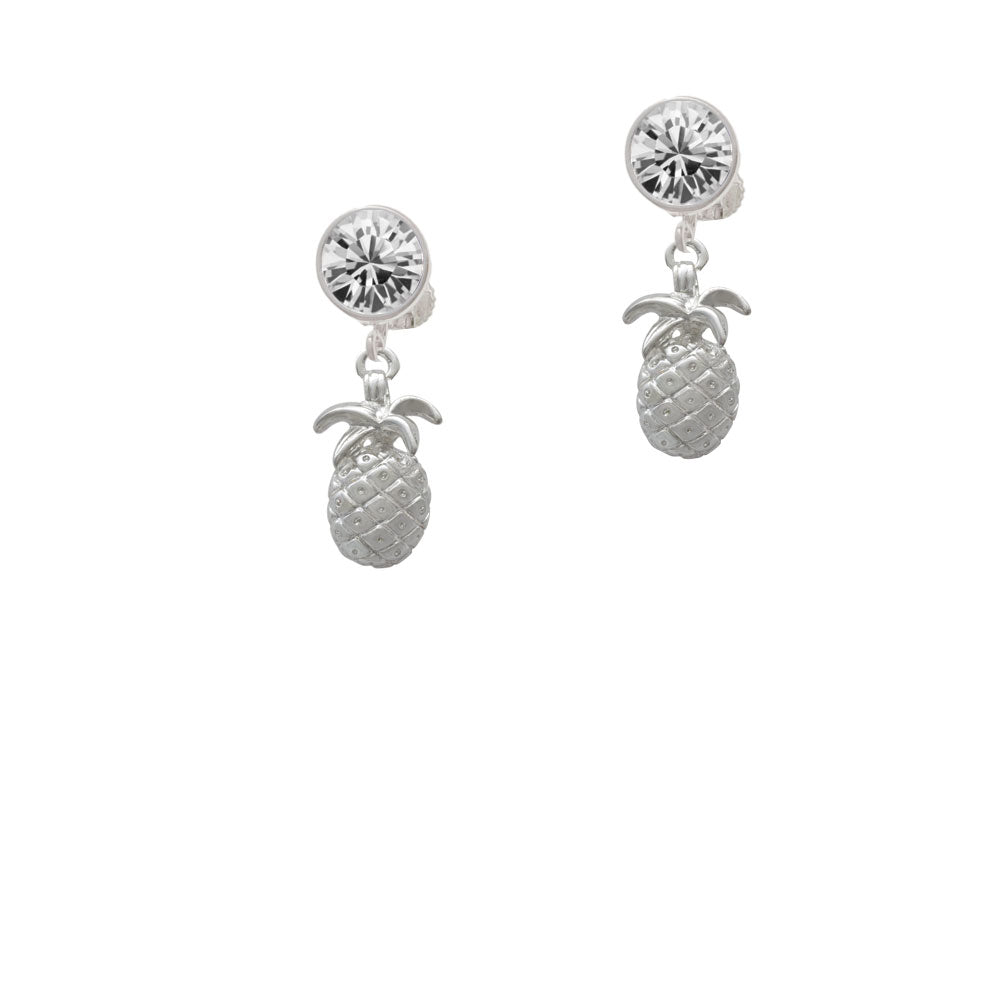 Pineapple Crystal Clip On Earrings Image 2