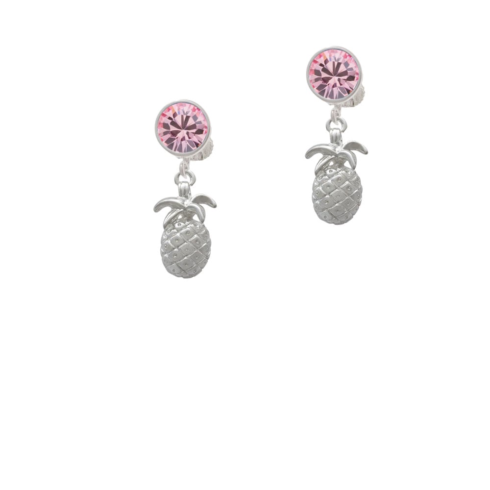 Pineapple Crystal Clip On Earrings Image 1