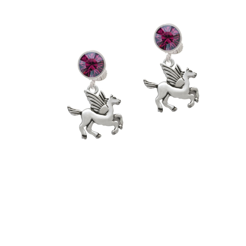 Medium Pegasus Crystal Clip On Earrings Image 8