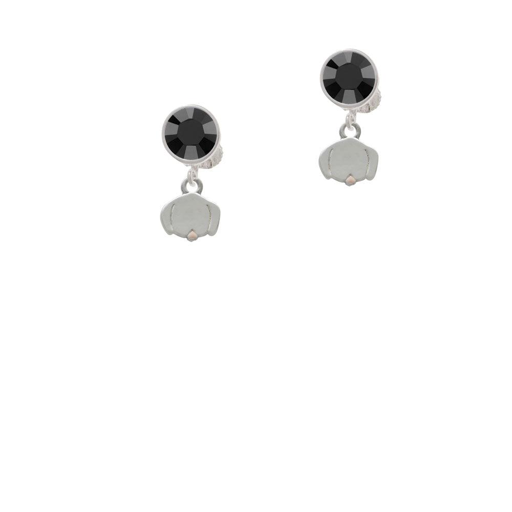 Mini Dog Face with Tongue Crystal Clip On Earrings Image 3