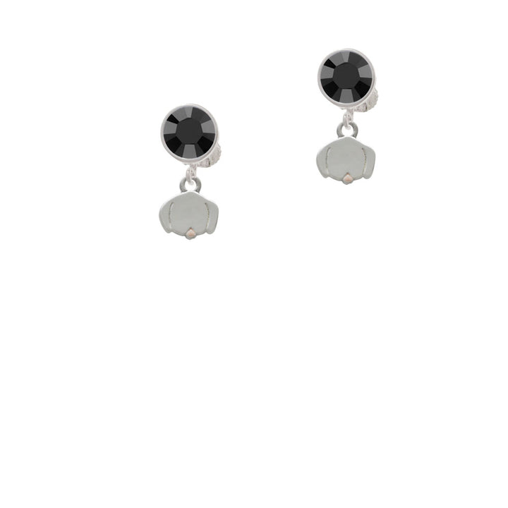 Mini Dog Face with Tongue Crystal Clip On Earrings Image 3