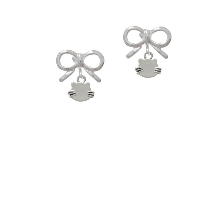 Mini Cat Face with Whiskers Crystal Clip On Earrings Image 9