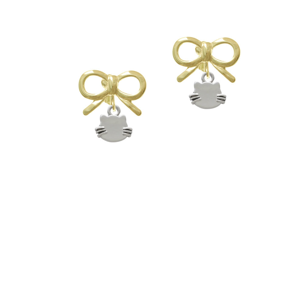 Mini Cat Face with Whiskers Crystal Clip On Earrings Image 10