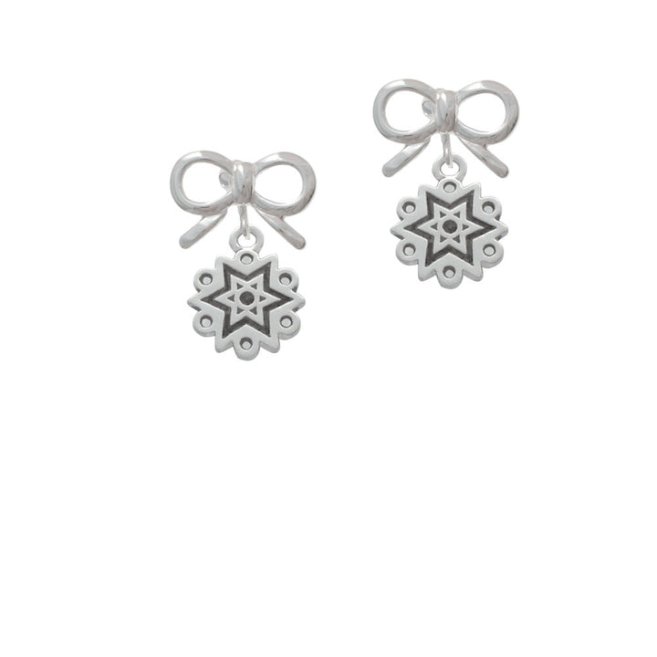 Antiqued Snowflake Crystal Clip On Earrings Image 9