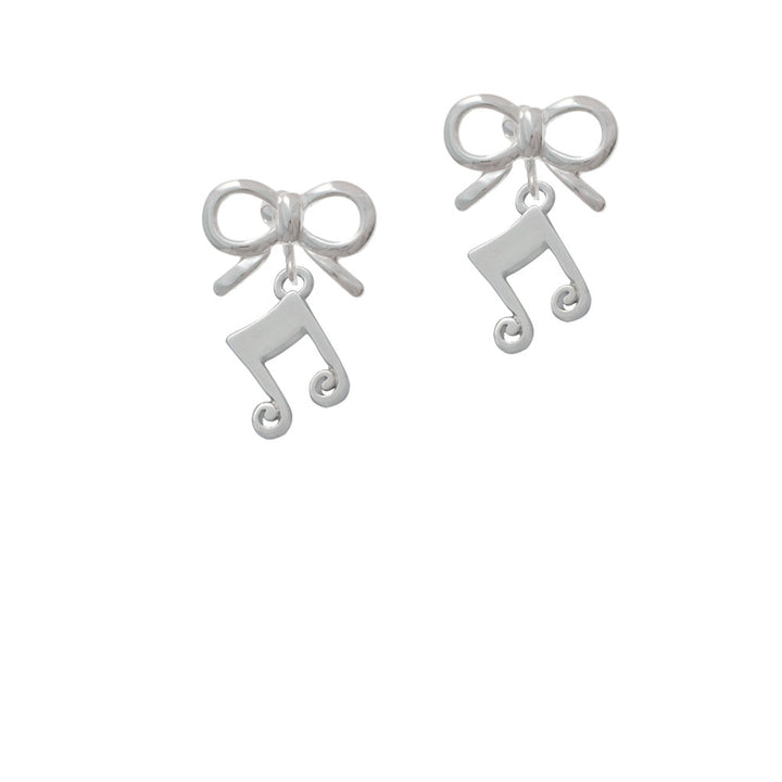 Double Music Note Crystal Clip On Earrings Image 9