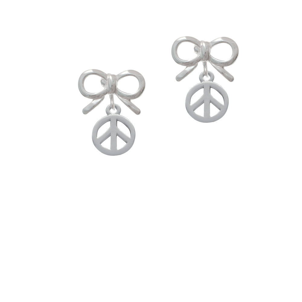 Peace Sign Crystal Clip On Earrings Image 9