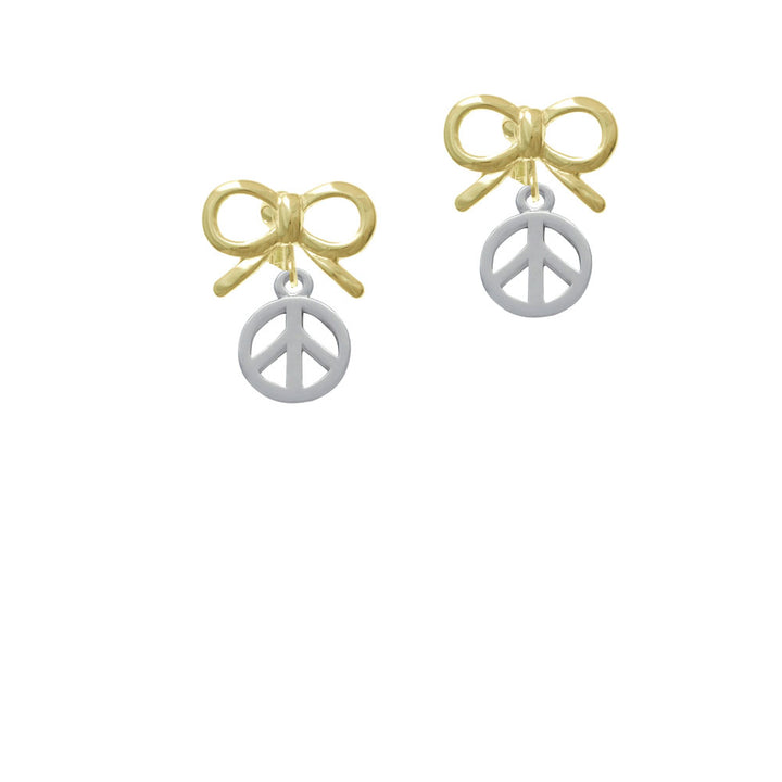 Peace Sign Crystal Clip On Earrings Image 10