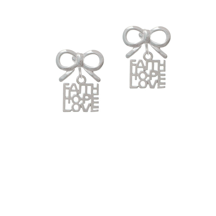 Faith Hope Love Crystal Clip On Earrings Image 9