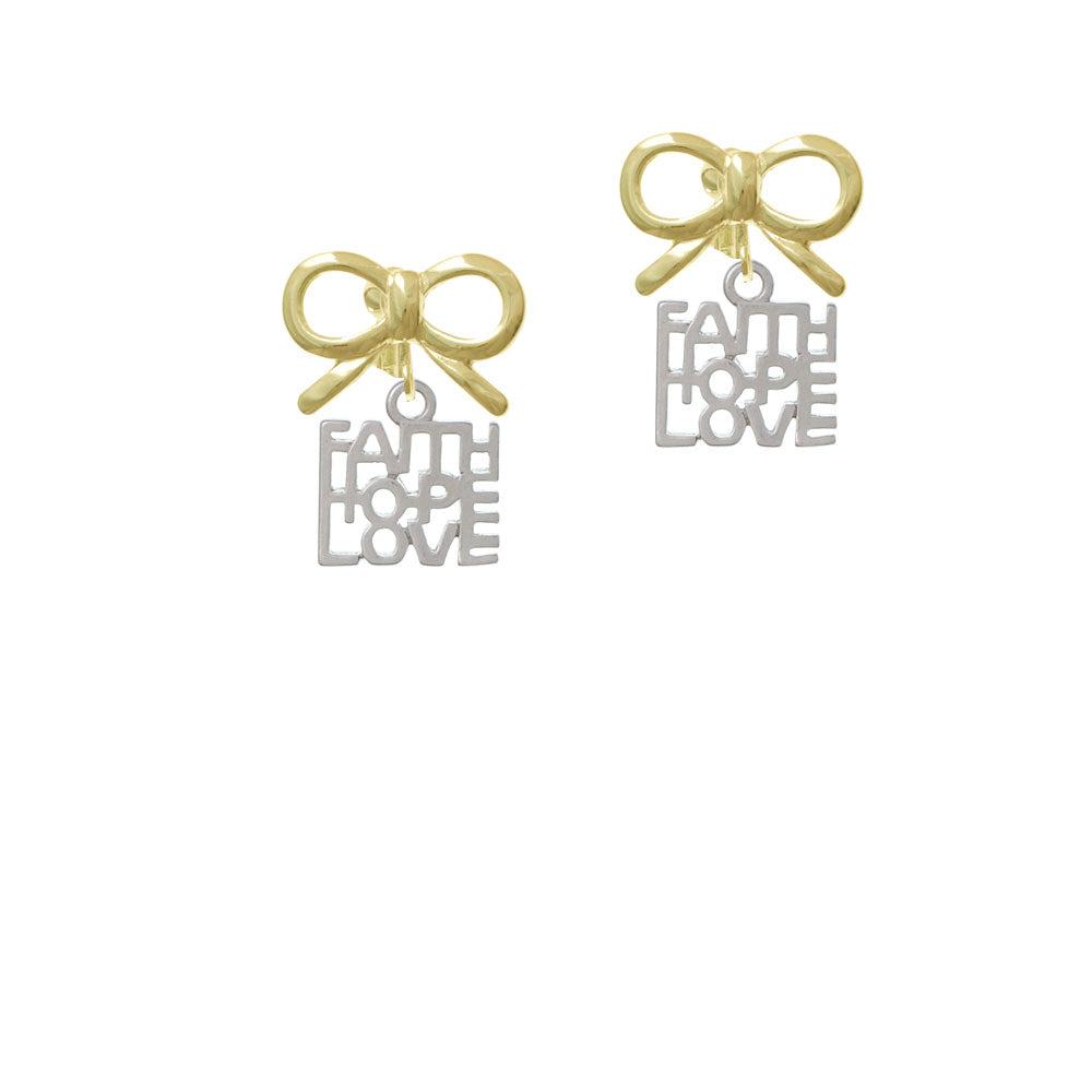 Faith Hope Love Crystal Clip On Earrings Image 10